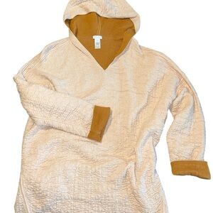 J. Jill Reversible Tan and Cream Sweater